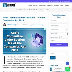 Audit Committee under Section 177 of the Companies Act 2013