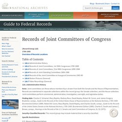 Records of Joint Committees of Congress