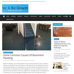 Some Common Causes Of Basement Flooding