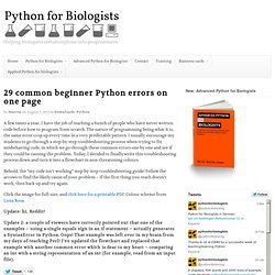 29 common beginner Python errors on one page