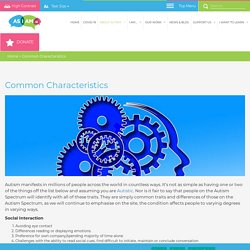 Common Characteristics - AsIAm.ie