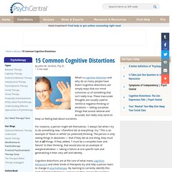 15 Common Cognitive Distortions