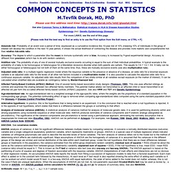 Common Concepts in Statistics [M.Tevfik DORAK]
