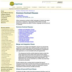 Common Contract Clauses