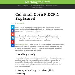 Common Core R.CCR.1 Explained - Teaching the Core