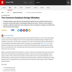 Ten Common Database Design Mistakes