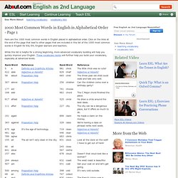Vocabulary Workshop: 1000 Most Common Words in English in Alphabetical Order - Vocabulary for ESL EFL TEFL TOEFL TESL English Learners - Page 1