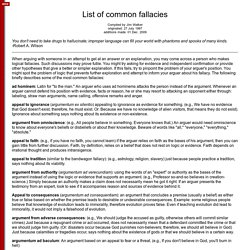 Common fallacies