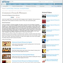 Common French Phrases: Video Series