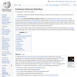 Common Gateway Interface - Wikipedia