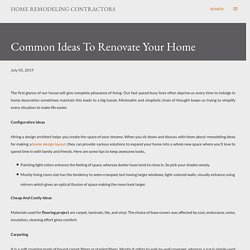 Common Ideas To Renovate Your Home