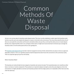 Common Methods Of Waste Disposal