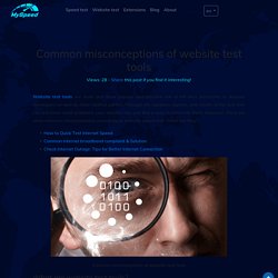Common misconceptions of website test tools