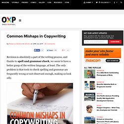 Common Mishaps in Copywriting