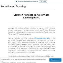 Common Mistakes to Avoid When Learning HTML