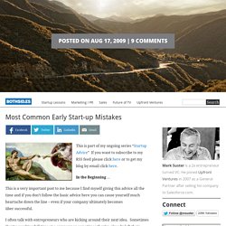Most Common Early Start-up Mistakes