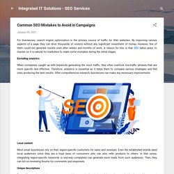 Common SEO Mistakes to Avoid in Campaigns