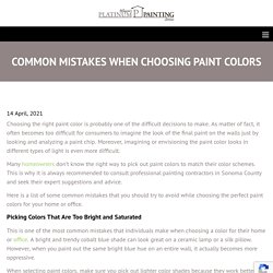 Common Mistakes When Choosing Paint Colors