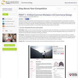 PART 1: 10 Most Common Mistakes in E-Commerce Design