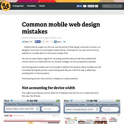 Common mobile web design mistakes