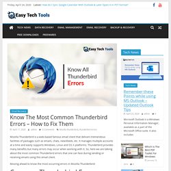 Most Common Mozilla Thunderbird Errors - How to Fix Them