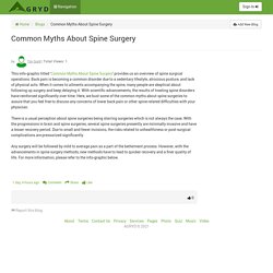 Common Myths About Spine Surgery