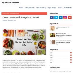 Common Nutrition Myths to Avoid