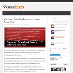 Common OpenCart Errors and How to Solve Them - OpencartNews