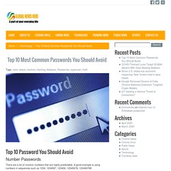 Top 10 Most Common Passwords You Should Avoid