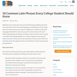 50 Common Latin Phrases Every College Student Should Know