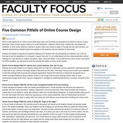 Five Common Pitfalls of Online Course Design