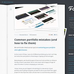 Common portfolio mistakes (and how to fix them)