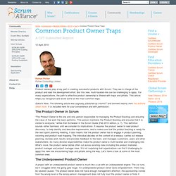 Common Product Owner Traps