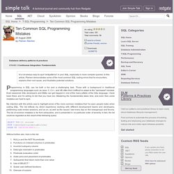 Ten Common SQL Programming Mistakes
