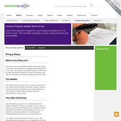 Common Purpose UK - Common Purpose website Terms of Use
