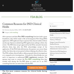 Common Reasons for IND Clinical Holds - BRG