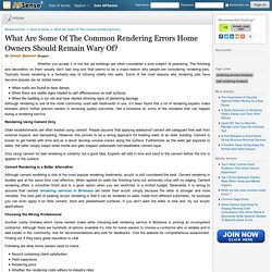 What Are Some Of The Common Rendering Errors Home Owners Should Remain Wary Of?