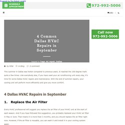 4 Common Dallas HVAC Repairs in September