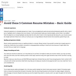 Avoid these 5 Common Resume Mistakes - Basic Guide