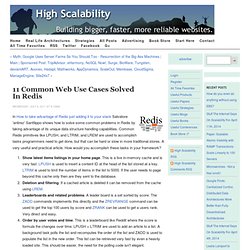 11 Common Web Use Cases Solved in Redis