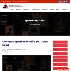 Common Speaker Repairs You Could Need