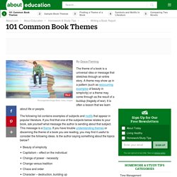List of 101 Common Book Themes (Subjects and Motifs)