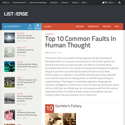 Top 10 Common Faults In Human Thought