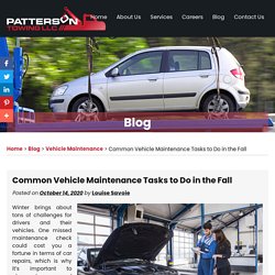 Common Vehicle Maintenance Tasks to Do in the Fall