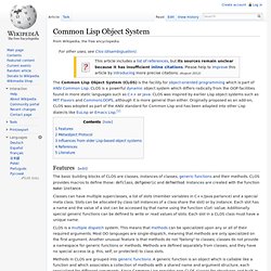 Common Lisp Object System
