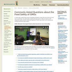 Commonly Asked Questions about the Food Safety of GMOs