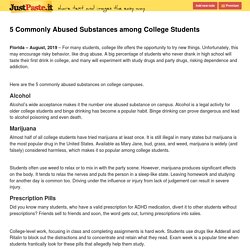 5 Commonly Abused Substances among College Students