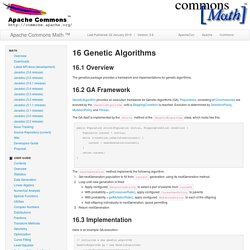 Math – The Commons Math User Guide - Genetic Algorithms