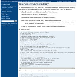 Tutorial: Sentence similarity — Commonsense Computing 2012-03-13 documentation