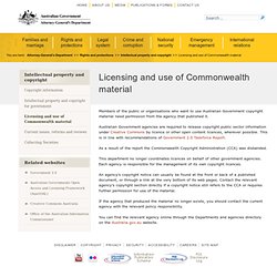 Commonwealth copyright administration (Australian Government copyright)